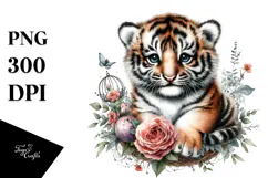 Elegant Baby Tiger, Detailed PNG Product Image 1