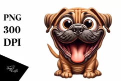 Crazy Watercolor Bullmastiff with Popping Eyes | Sublimation Product Image 3