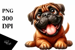 Crazy Watercolor Bullmastiff with Popping Eyes | Sublimation Product Image 1