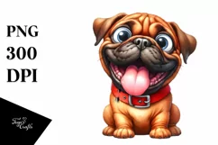 Crazy Watercolor Bullmastiff with Popping Eyes | Sublimation Product Image 3