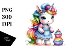 Baby Unicorn with Baker&#039;s Apron, PNG Product Image 3