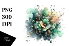 Colorful Watercolor Splash with Metalic Insertions | Clipart Product Image 1