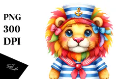 Colorful Lion in Sailor Suit | Clipart Product Image 1