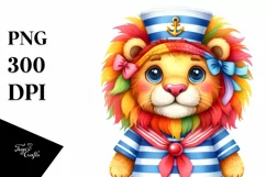 Colorful Lion in Sailor Suit | Clipart Product Image 3