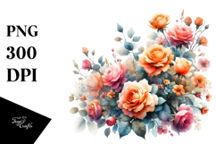 Watercolor Orange Roses Product Image 1