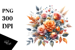 Watercolor Orange Roses Product Image 1