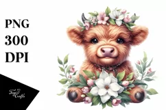 Cute Baby Cow Gardenia | Clipart Product Image 1