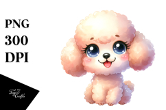 Cute Cartoon Poodle Puppy, High-Quality PNG Product Image 1