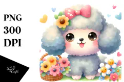 Cartoon Poodle with Big Eyes PNG Product Image 1