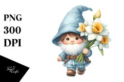 Baby Gnome with Narcissus PNG Product Image 1
