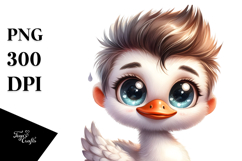 Cute Baby Swan with Cool Haircut PNG Product Image 1