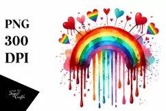 Rainbow Sketches, Watercolor PNG Product Image 1
