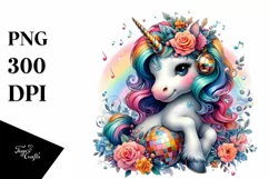Baby Unicorn Disco, PNG Product Image 1