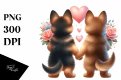 Digital Painting of German Shepherd Holding Heart Product Image 1