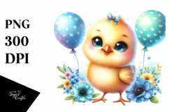 Colorful Baby Chicken Balloons Clipart Product Image 1