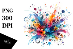 Colorful Brushstroke Splash, High-Quality PNG Product Image 1