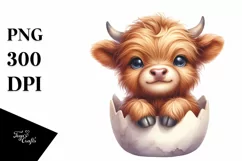 Cute Baby Highland Cow Smiling and Sitting in Pocket Product Image 1