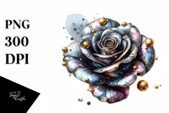 Detailed Shiny Rose Metallic Watercolor | Clipart Product Image 3