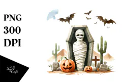 Funny Halloween Mummy's Tomb PNG Product Image 1