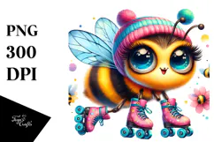 Crazy Cute Baby Bee PNG Product Image 1