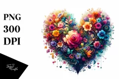 Floral Heart, Transparent PNG Product Image 1