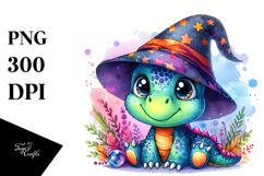 Baby Dinosaur in Watercolor, Vibrant PNG Product Image 1