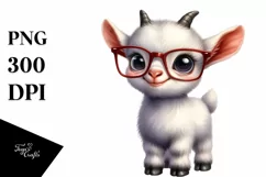 Funny Goat Standing with Big Eyes | Sublimation | Clipart Product Image 1