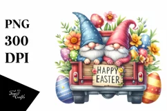 Easter Gnomes Truck Clipart |T-shirt, Mug PNG Product Image 8