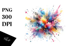 Colorful Brushstroke Splatter, High-Res PNG Product Image 1