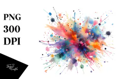 Colorful Brushstroke Splash, High-Quality PNG Product Image 1
