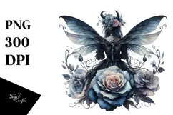 Gothic Fairy on Mushroom PNG Product Image 1