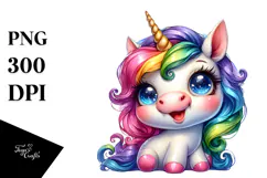 Funny Baby Unicorn PNG Product Image 1