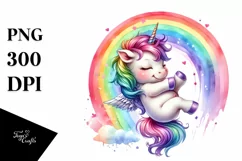 Colorful Rainbow Unicorn PNG Product Image 1