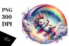 Colorful Rainbow Unicorn PNG Product Image 1