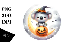 Cute Baby Koala on Moon, Transparent PNG Product Image 1