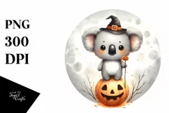 Cute Baby Koala on Moon, Transparent PNG Product Image 1