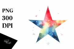 Simple Washed Watercolor Colorful Star | Summer Sticker Product Image 3