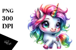 Cute Baby Unicorn PNG Product Image 1