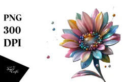 Sunflower Metallic Watercolor Splash PNG Product Image 1