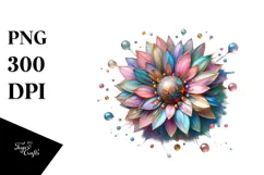 Sunflower Metallic Watercolor Splash PNG Product Image 1