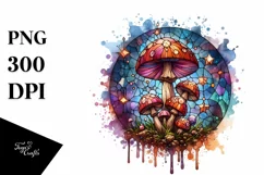 Magical Wooden Stained Mushroom PNG Product Image 3
