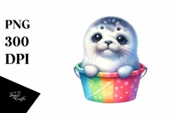 Colorful Baby Sitting Bucket | Sublimation | Clipart Product Image 1