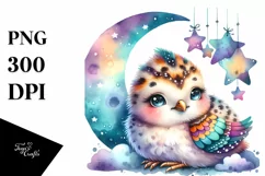 Colorful Baby Ptarmigan with Moon and Stars Product Image 3