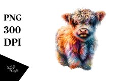 Colorful Swedish Countryside Cow PNG Product Image 1