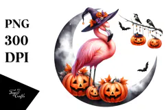Flamingo Dressed for Halloween, Transparent PNG Product Image 1