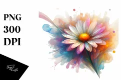 Abstract Vibrant Daisy Made of PNG Product Image 1
