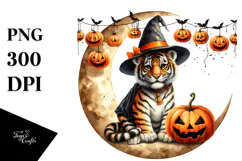 Tiger in Halloween Costume PNG Product Image 1