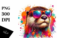 Otter Quirky Colorful Sunglasses Clipart Product Image 3