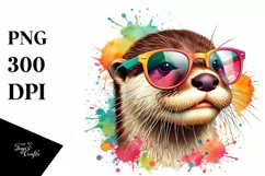 Otter Quirky Colorful Sunglasses Clipart Product Image 1