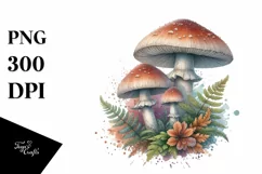 Mushroom Watercolor Splash PNG Product Image 3